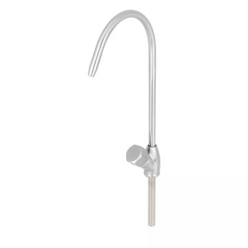 FilterLogic - Turn Button - Swan Spout Tap - Brushed Stainless Steel